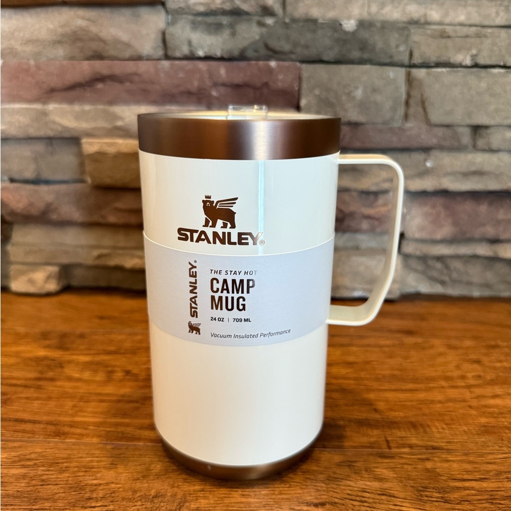 Stanley Cream Camp Mug with Silver Accents
